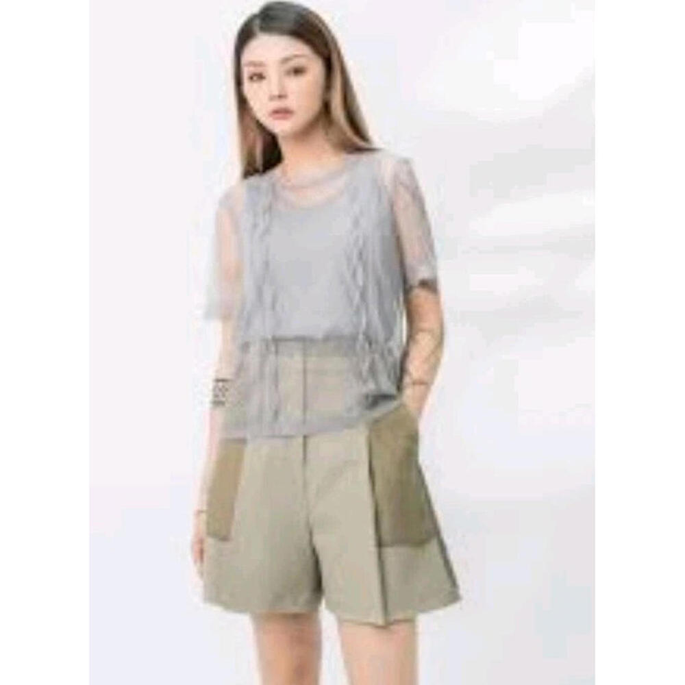 ROCOCO Collection Gray Size M Mesh Unlined Women's Tank Top #Z